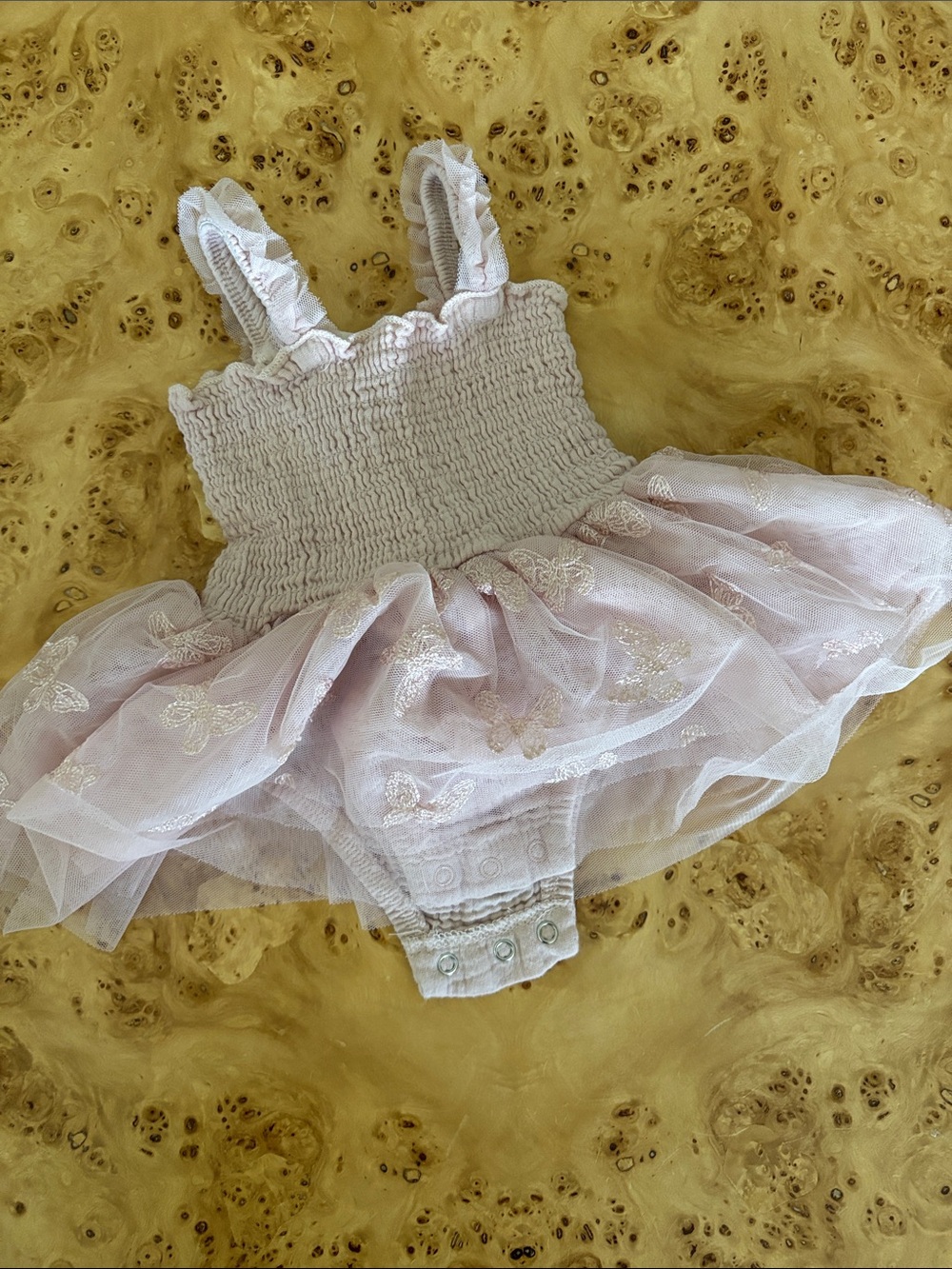 Pink Tulle Baby Dress, 0-3 mo